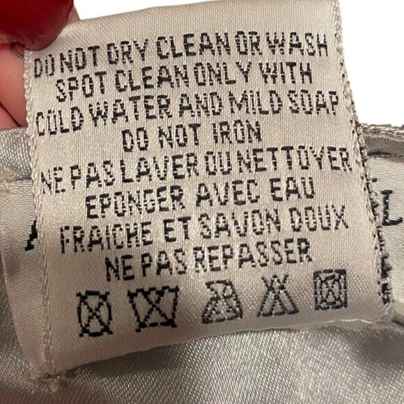 Adrianna Papell Metallic Silver Beaded Evening Long Sleeve Jacket Womens L - Picture 5 of 6